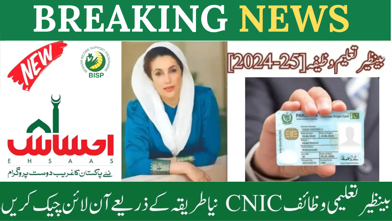 Benazir Taleemi Wazaif Check Online by CNIC