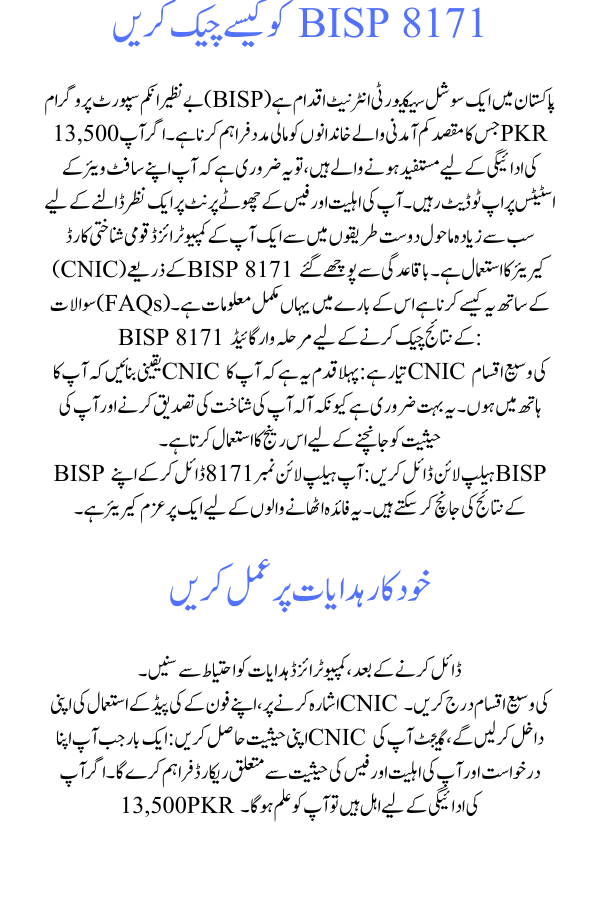 How to Check BISP 8171: